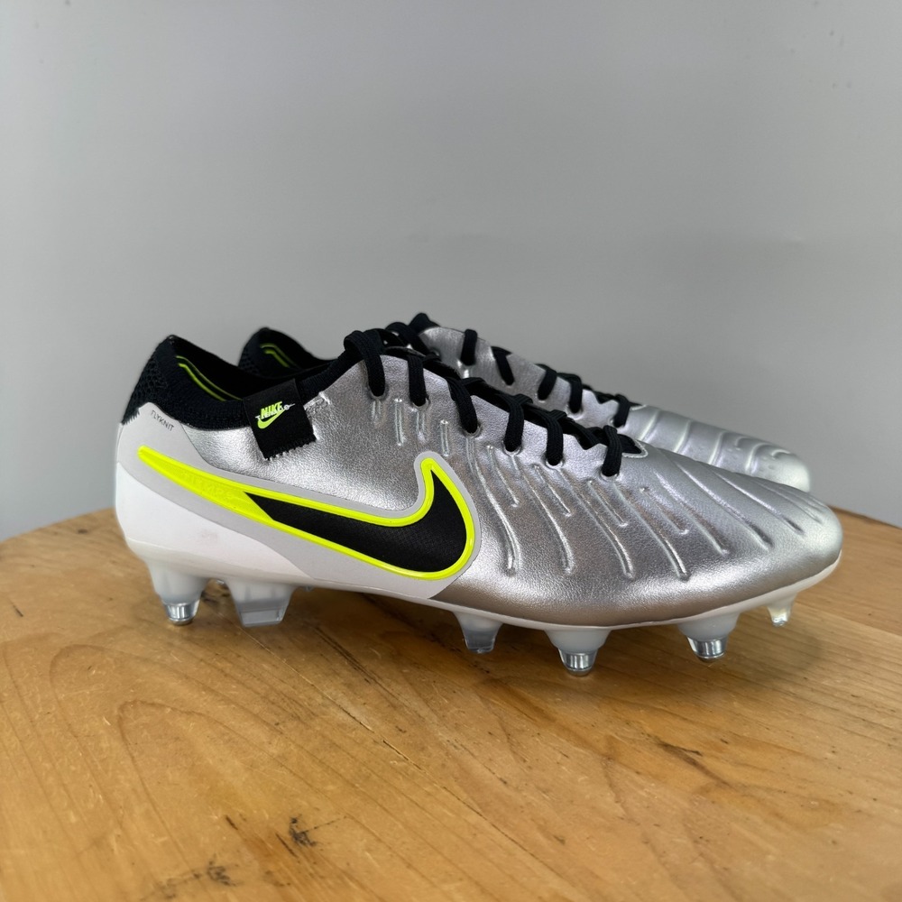 Mens 7 / Womens 8.5 - Nike Tiempo Legend 10 Elite Silver SG Pro AC‎ P Anti Clog